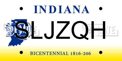 SLJZQH Indiana License Plate
