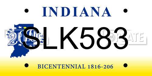 SLK583 Indiana License Plate