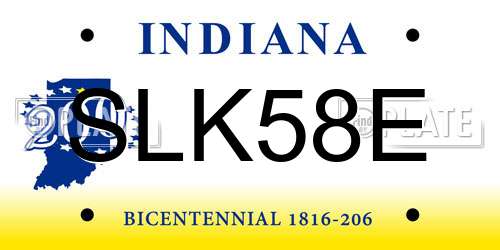 SLK58E Indiana License Plate