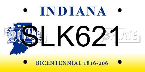 SLK621 Indiana License Plate