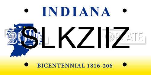 SLKZIIZ Indiana License Plate
