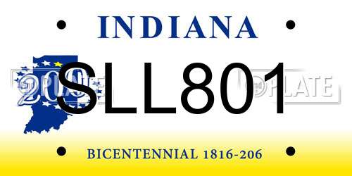 SLL801 Indiana License Plate