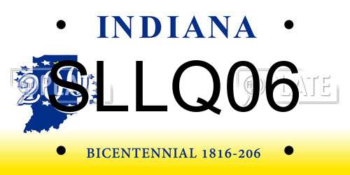 SLLQ06 Indiana License Plate