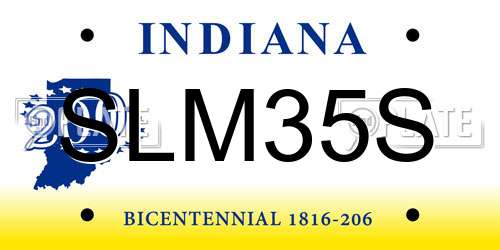 SLM35S Indiana License Plate