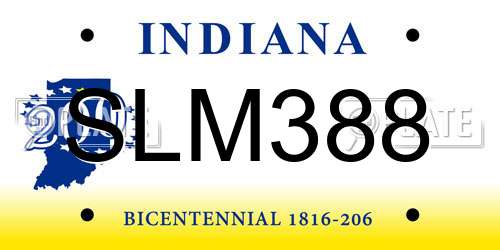 SLM388 Indiana License Plate