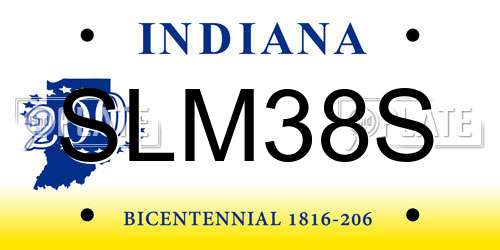 SLM38S Indiana License Plate