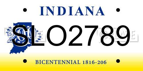 SLO2789 Indiana License Plate