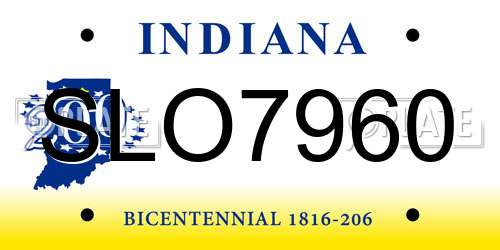 SLO7960 Indiana License Plate