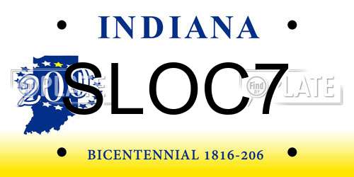 SLOC7 Indiana License Plate