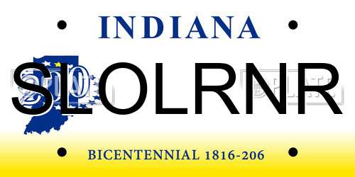 SLOLRNR Indiana License Plate