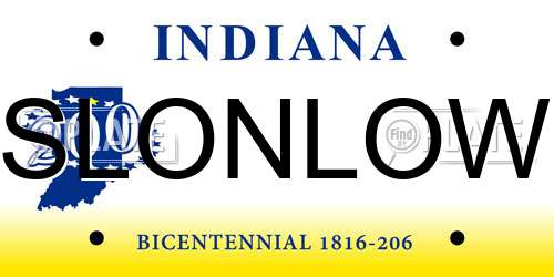 SLONLOW Indiana License Plate