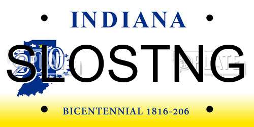 SLOSTNG Indiana License Plate