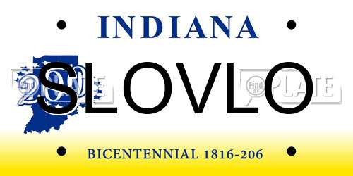SLOVLO Indiana License Plate