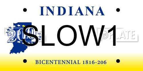SLOW1 Indiana License Plate