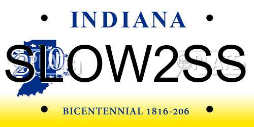 SLOW2SS Indiana License Plate