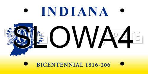 SLOWA4 Indiana License Plate