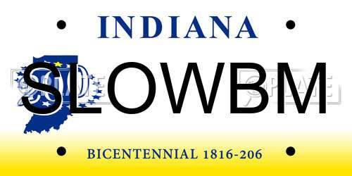 SLOWBM Indiana License Plate
