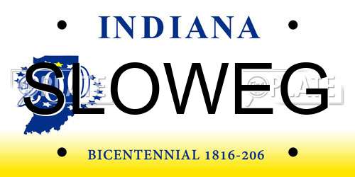 SLOWEG Indiana License Plate