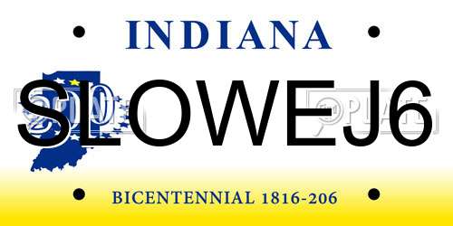 SLOWEJ6 Indiana License Plate