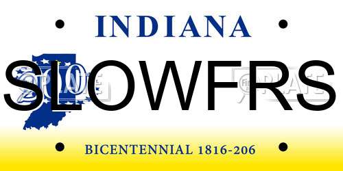 SLOWFRS Indiana License Plate
