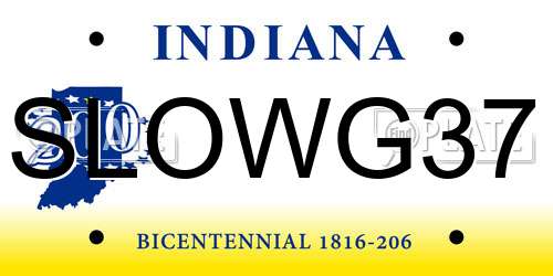 SLOWG37 Indiana License Plate