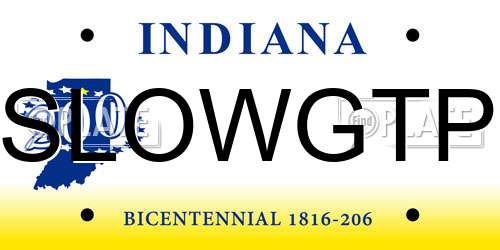 SLOWGTP Indiana License Plate