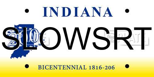 SLOWSRT Indiana License Plate