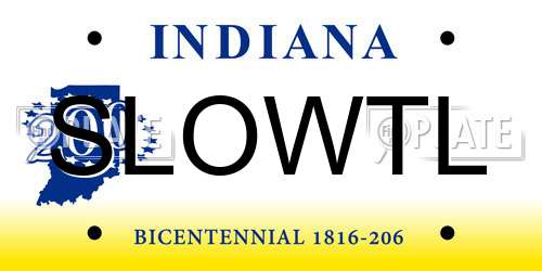 SLOWTL Indiana License Plate