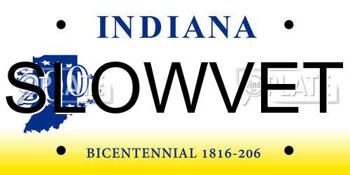 SLOWVET Indiana License Plate