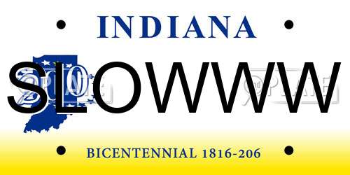 SLOWWW Indiana License Plate