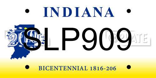SLP909 Indiana License Plate