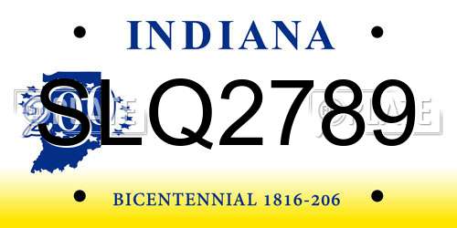 SLQ2789 Indiana License Plate