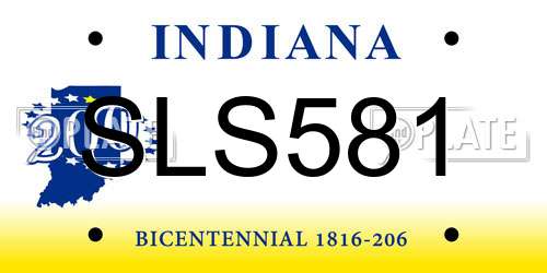SLS581 Indiana License Plate