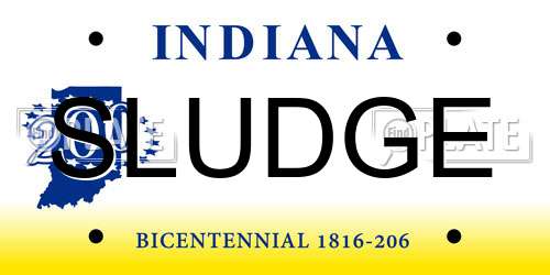 SLUDGE Indiana License Plate