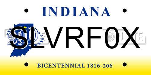 SLVRF0X Indiana License Plate