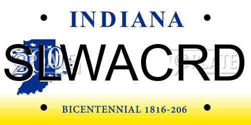 SLWACRD Indiana License Plate