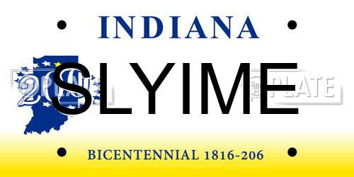 SLYIME Indiana License Plate