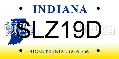 SLZ19D Indiana License Plate