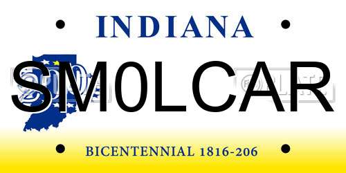 SM0LCAR Indiana License Plate