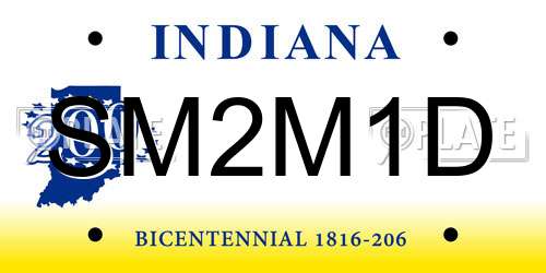 SM2M1D Indiana License Plate