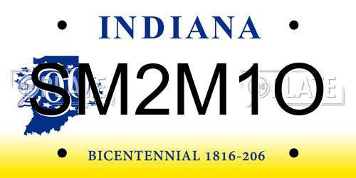 SM2M1O Indiana License Plate