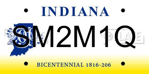 SM2M1Q Indiana License Plate