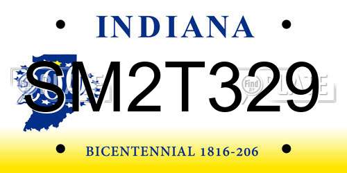 SM2T329 Indiana License Plate