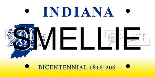 SMELLIE Indiana License Plate