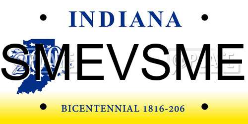 SMEVSME Indiana License Plate