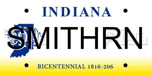SMITHRN Indiana License Plate