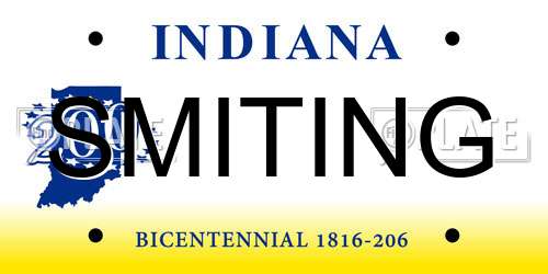 SMITING Indiana License Plate