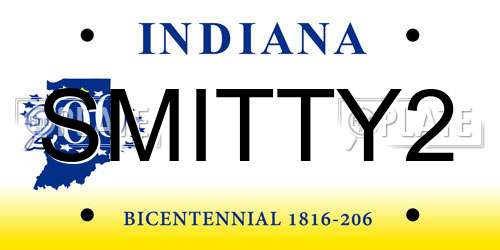 SMITTY2 Indiana License Plate