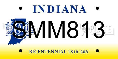 SMM813 Indiana License Plate