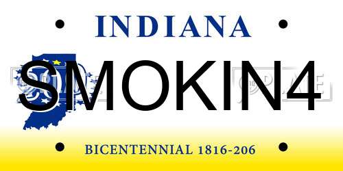 SMOKIN4 Indiana License Plate